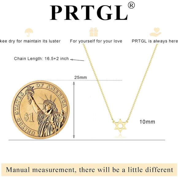 ⚡Gold Star of David Necklace for Women Men Minimalist Jewish Symbol Jewelry Gift - Picture 6 of 7